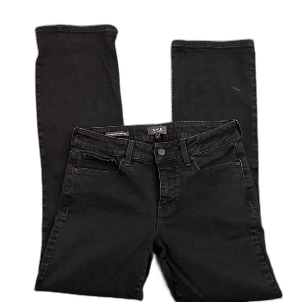 NYDJ Women's Black marilyn straight Jeans size 6